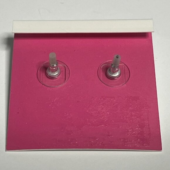 NEW Betsey Johnson Betsey Coffee Cup Stud Earrings Heart Black White Pink - Picture 6 of 7